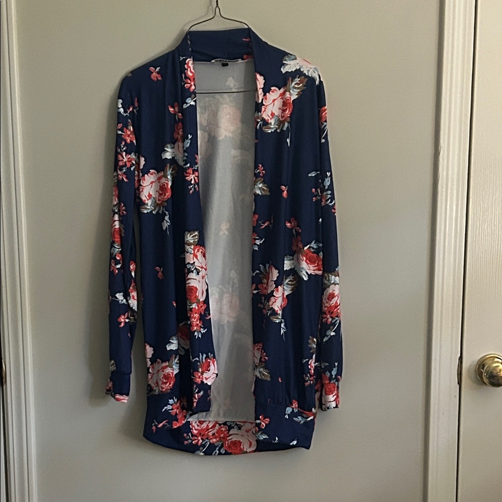 Women’s Floral Open-Front Cardigan